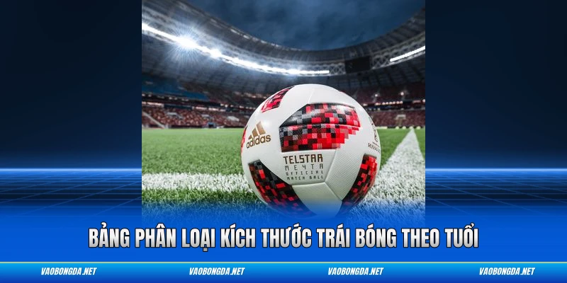 Bảng phân loại kích thước trái bóng theo tuổi
