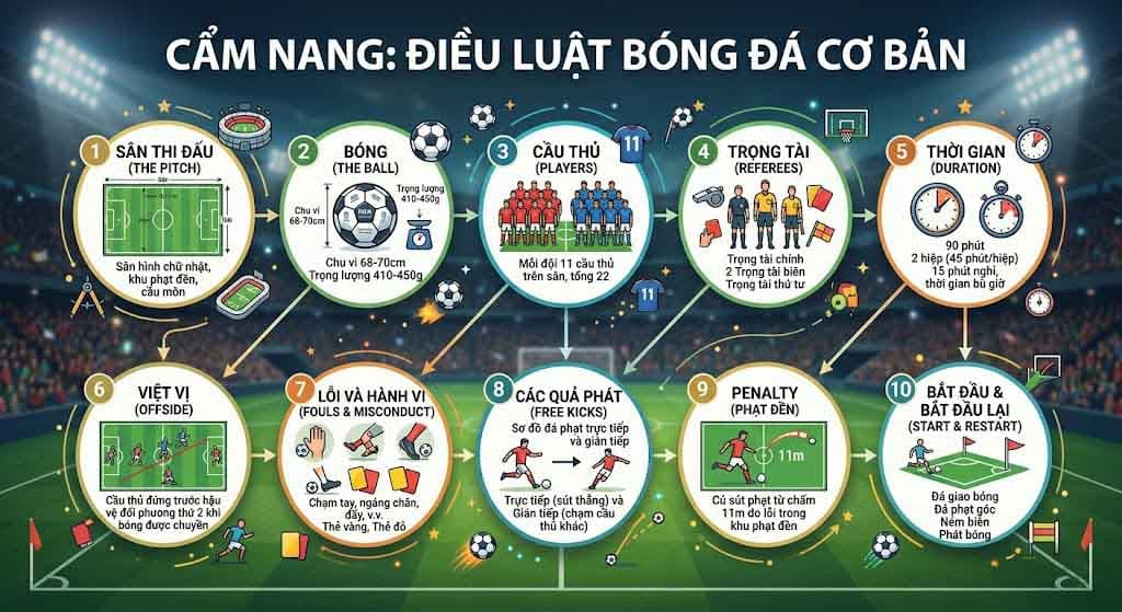 Các Điều Luật Bóng Đá Cơ Bản