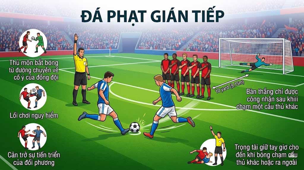 Các Lỗi Trong Bóng Đá Dẫn Đến Phạt Gián Tiếp