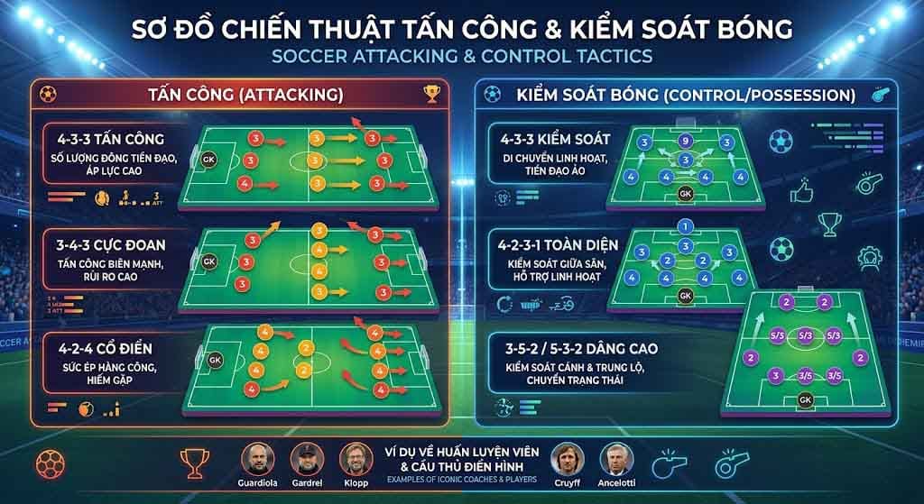 Các Sơ Đồ Chiến Thuật Tấn Công Và Kiểm Soát