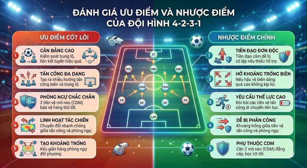 Đánh Giá Ưu Điểm Và Nhược Điểm Của Đội Hình 4-2-3-1