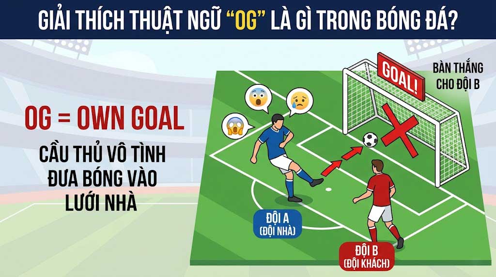 Giải thích OG là gì trong bóng đá?