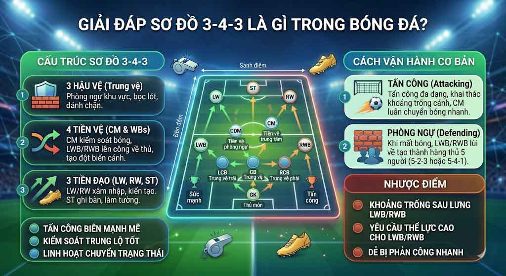 Giải Thích Sơ Đồ 3-4-3 Là Gì Trong Bóng Đá?