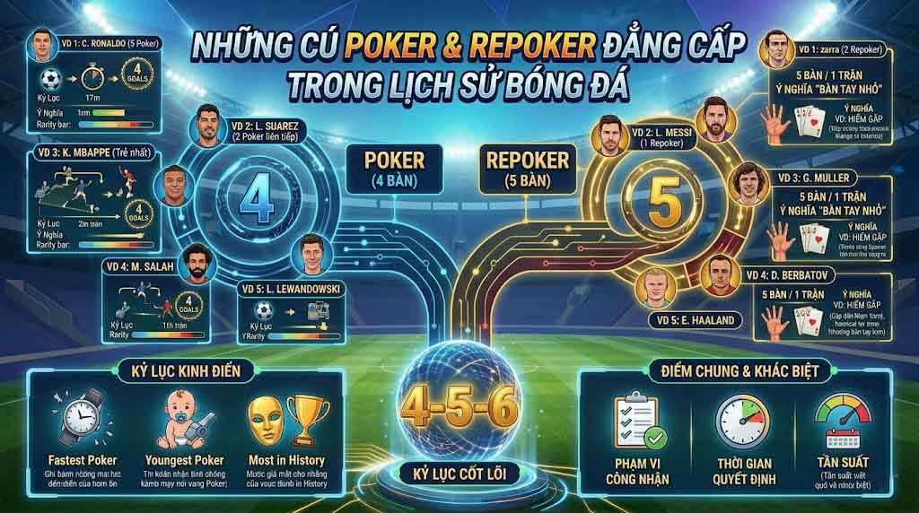 Những Cú Poker Và Repoker Đẳng Cấp Trong Lịch Sử Bóng Đá