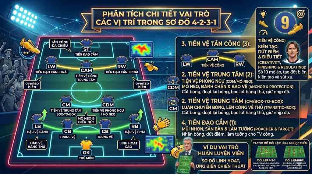 Phân Tích Chi Tiết Vai Trò Các Vị Trí Trong Sơ Đồ 4-2-3-1