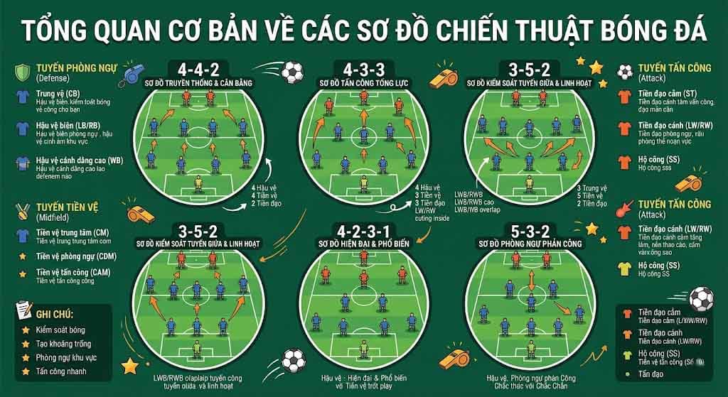 Tổng Quan Cơ Bản Về Sơ Đồ Chiến Thuật Bóng Đá