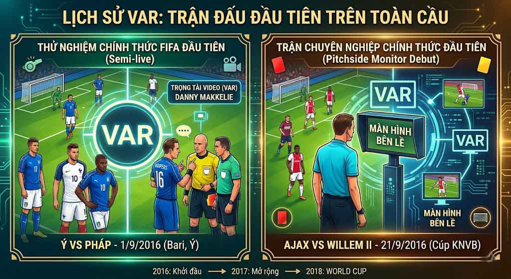 Trận Đấu Đầu Tiên Sử Dụng VAR Trên Toàn Cầu