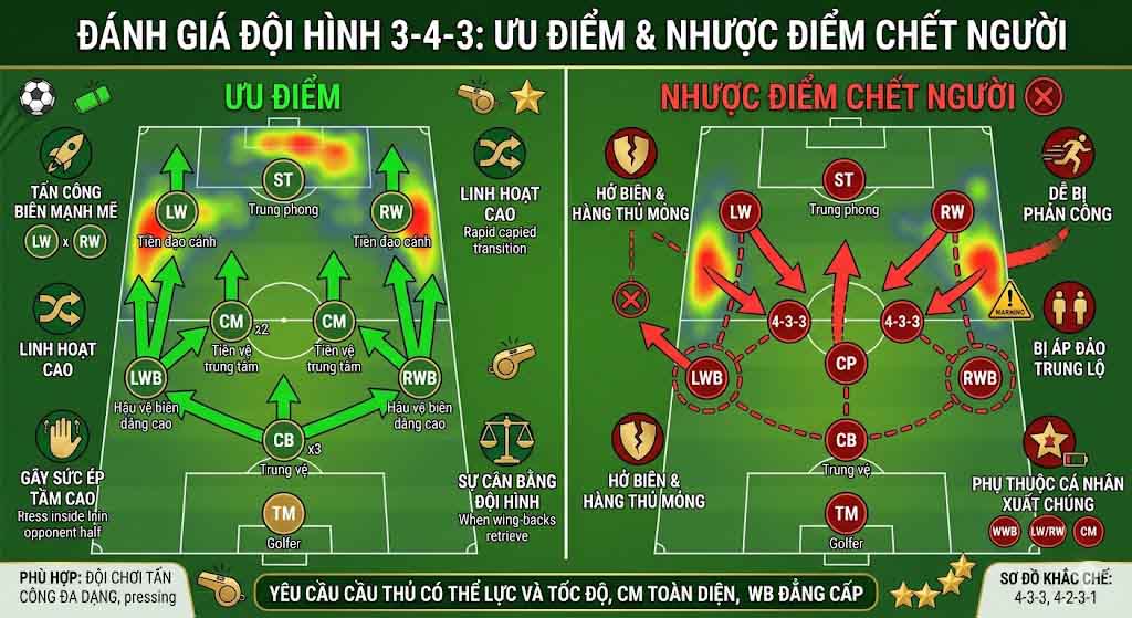 Ưu Điểm Và Nhược Điểm Chết Người Của Đội Hình 3-4-3