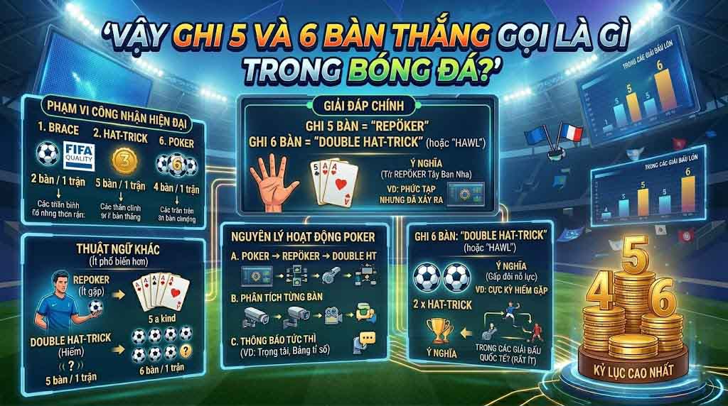 Vậy Ghi 5 bàn thắng Và ghi 6 Bàn Thắng Gọi Là Gì?