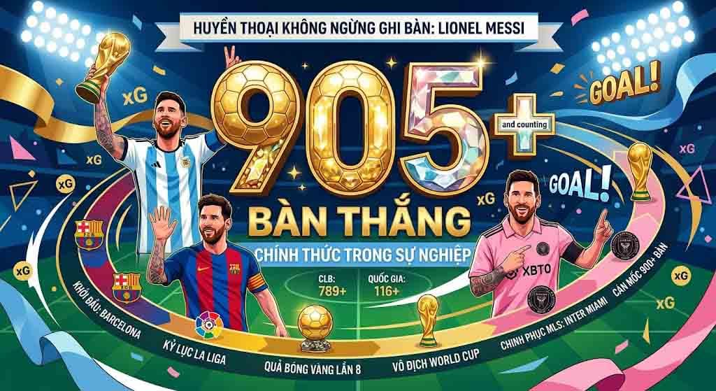 Lionel Messi ghi hơn 905 bàn thắng