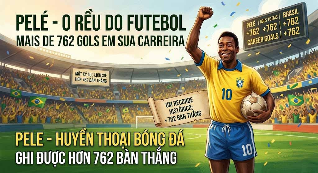 Pele ông vua bóng đá ghi được 762 bàn