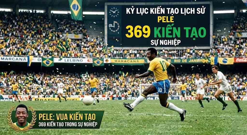 Vua bóng đá Pele với 369 kiến tạo